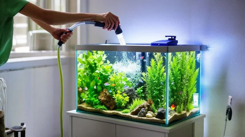 Do I need to change the water in the aquarium and how much?