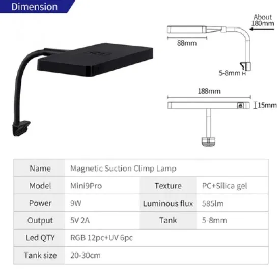 LED осветление Week Aqua Mini 9 Pro за нано аквариум