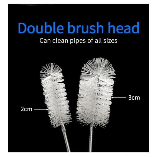 Double-sided hose cleaning brush
