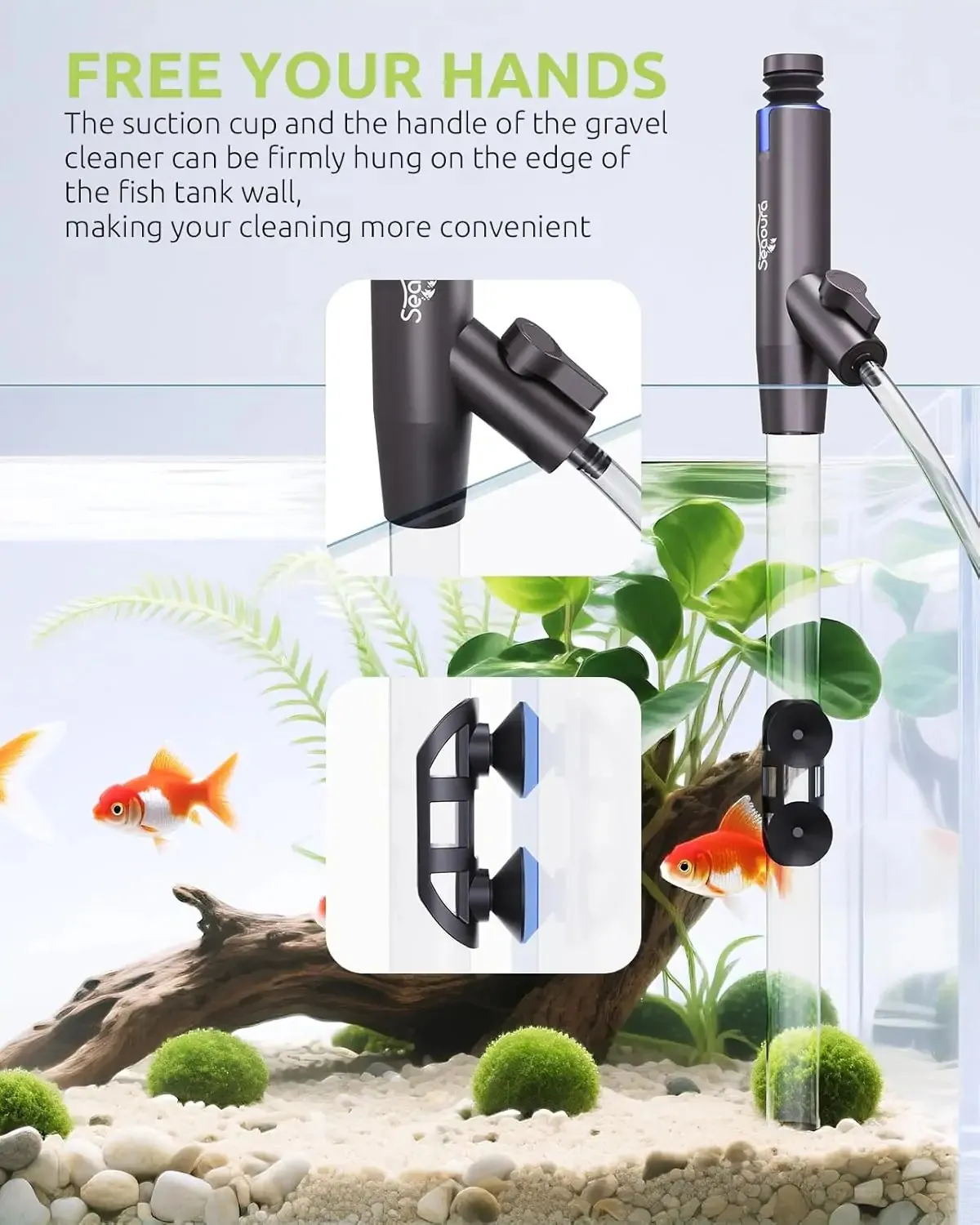 Aquarium siphon Seaoura SR-529 4 in 1 for cleaning primer and glass in an aquarium