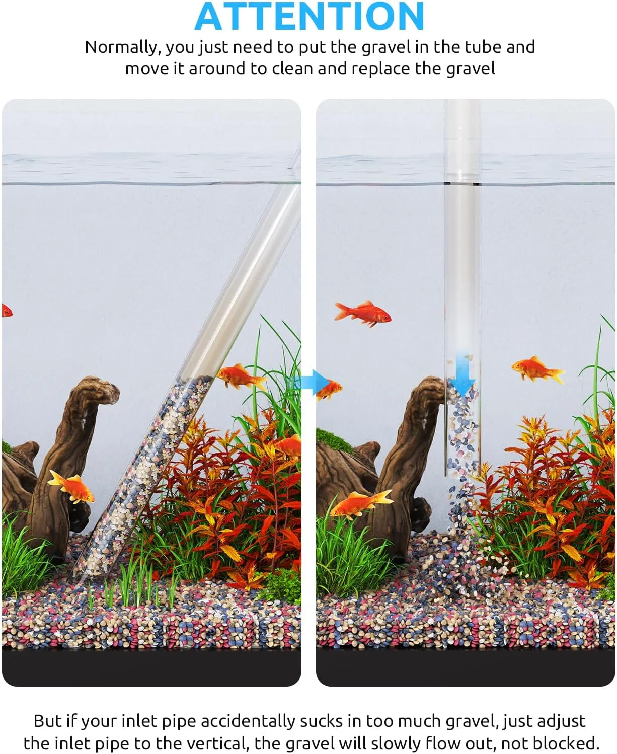 Proper use of the Seaoura SR-528 aquarium siphon when cleaning the substrate