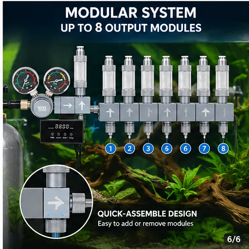 Модулна CO₂ система WYINAQUA WY30-01E с до 8 bubble counter модула
